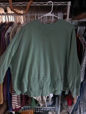 American Eagle Outfitters Olive Green Crewneck Sweater